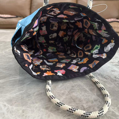 Handbag Female alphabet printed nylon handbag Small tote bag tote bag 1114