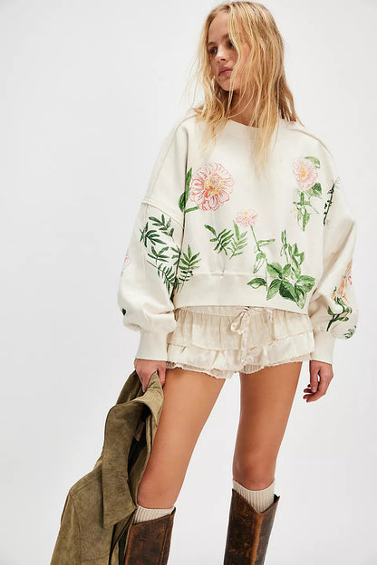 Women’s Printed Sweatshirt | Fashion Loose Casual Pullover Top