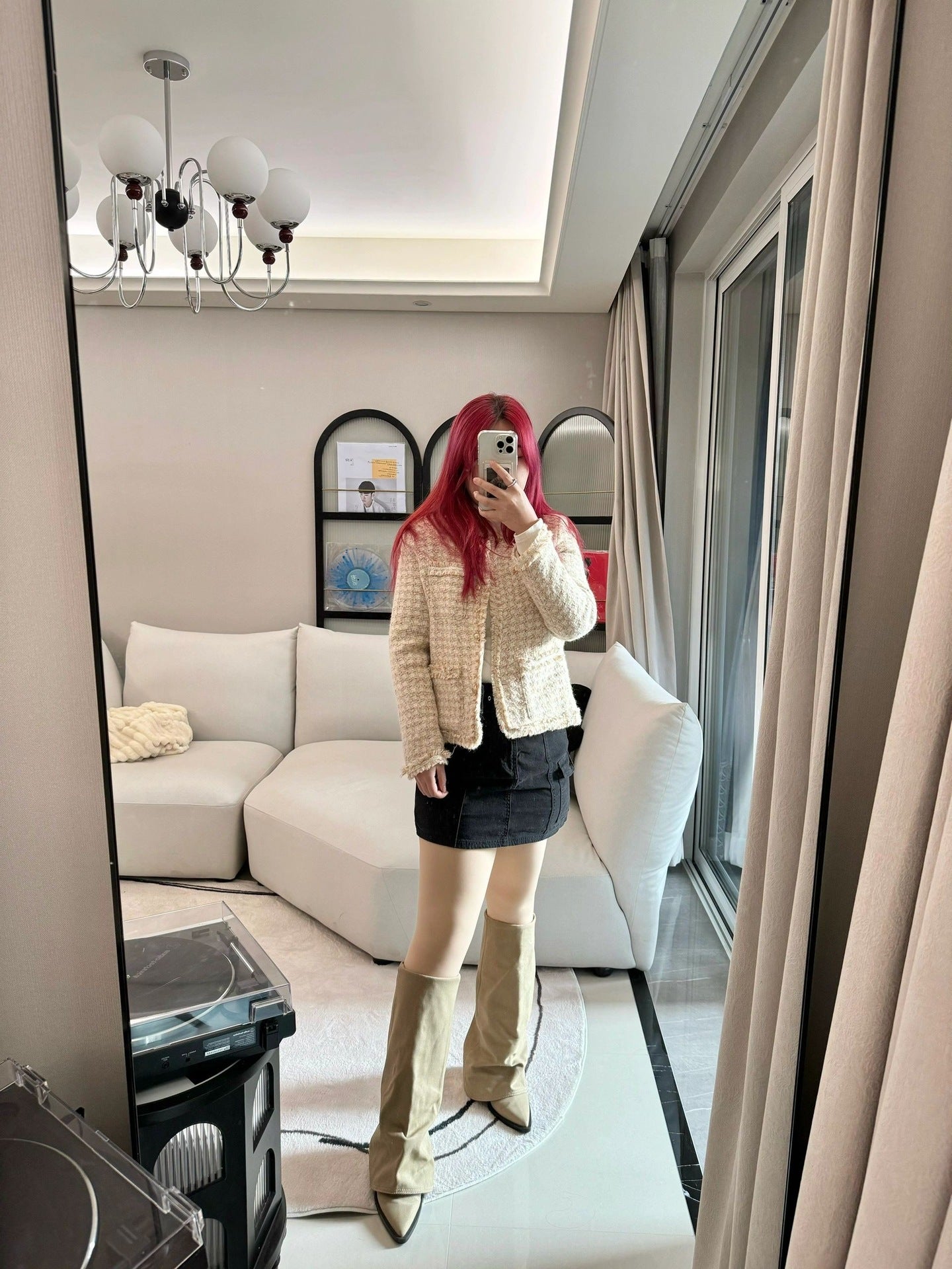 Sheepskin Leather Knee-High Boots | Chunky Heel, Wide Calf, Thick Sole, and Riding Boots Style