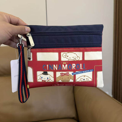 Women's hand rope, hand bag, two zippers, cosmetic bag, change bag, mobile phone bag.