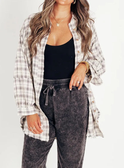 Autumn Fashion Tassel Cardigan | Loose Casual Plaid Shirt for Women