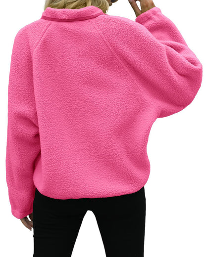 Women’s Fleece Jacket | Fall Winter Pullover Sweatshirt Coat for Casual & Sporty Wear