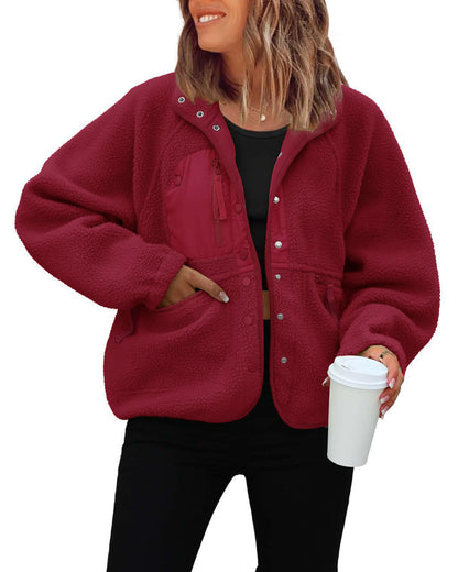 Women’s Fleece Jacket | Fall Winter Pullover Sweatshirt Coat for Casual & Sporty Wear