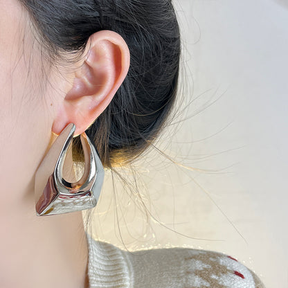 Irregular Geometric Metal Earrings | Women’s Minimalist Luxury Cold Style Jewelry