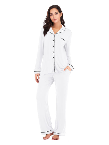 2025 Fall Winter Women’s Loungewear Set | Comfortable Modal Long Sleeve Top & Pants Pajamas