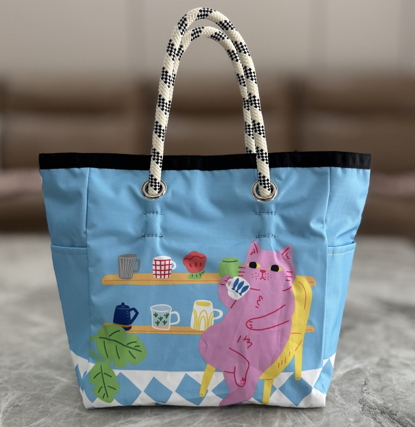 Handbag Female alphabet printed nylon handbag Small tote bag tote bag 1114