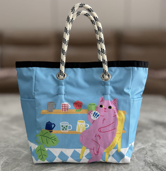 Handbag Female alphabet printed nylon handbag Small tote bag tote bag 1114