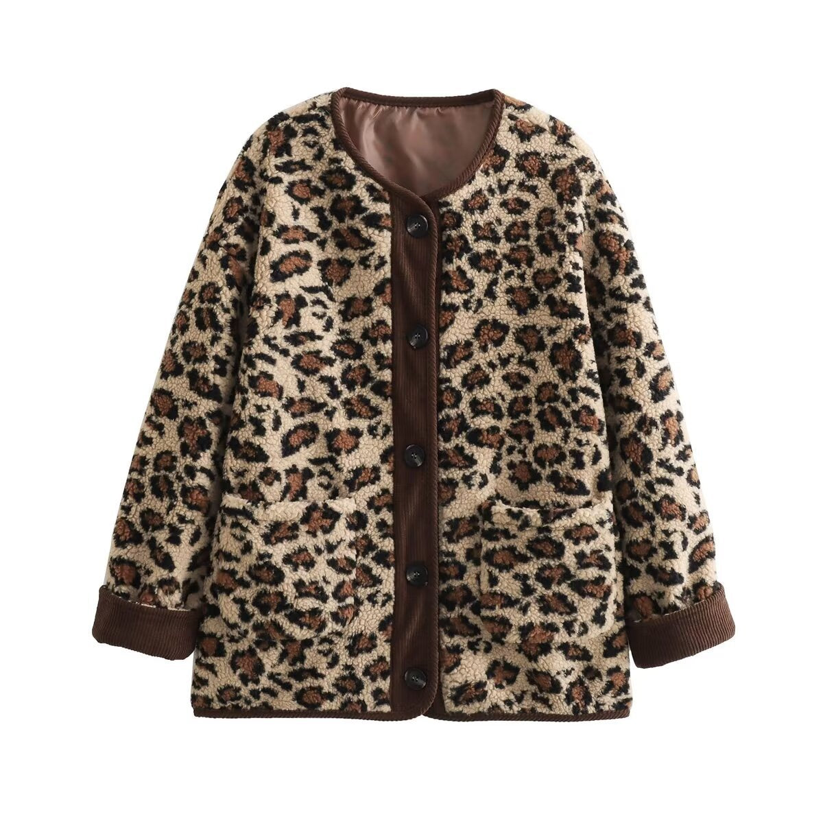 Women’s Autumn Winter Leopard Print Jacket | Casual Loose Fit Long Sleeve Outerwear