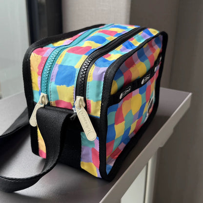 Crossbody bag multi-layer storage large capacity shoulder bag lightweight square bag large compartment L262