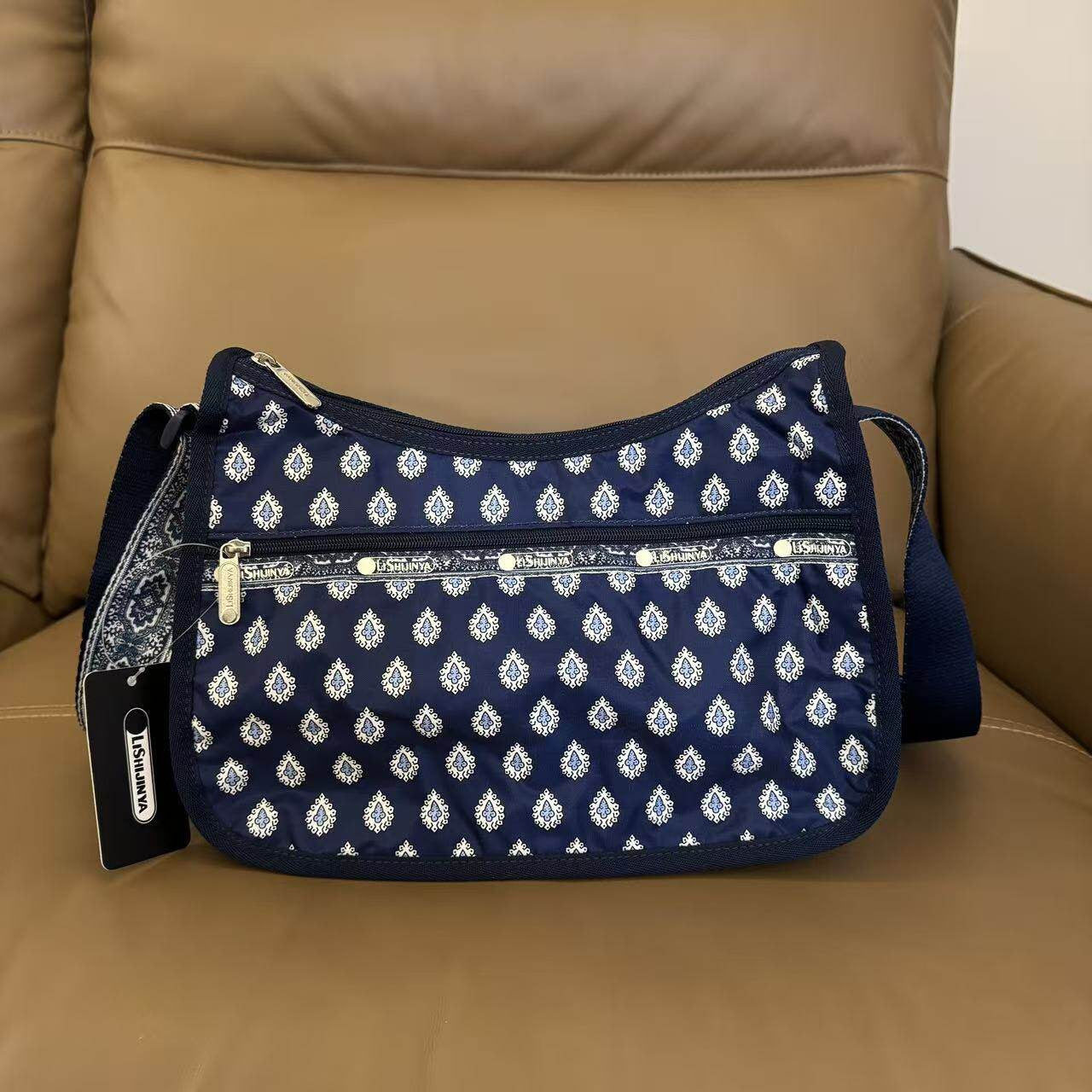 Cartoon crossbody bag multi-compartment crossbody bag nylon water-repellent letter bag 7520 size 30/22/13