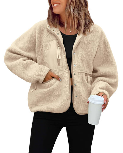 Women’s Fleece Jacket | Fall Winter Pullover Sweatshirt Coat for Casual & Sporty Wear
