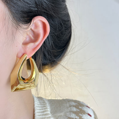 Irregular Geometric Metal Earrings | Women’s Minimalist Luxury Cold Style Jewelry