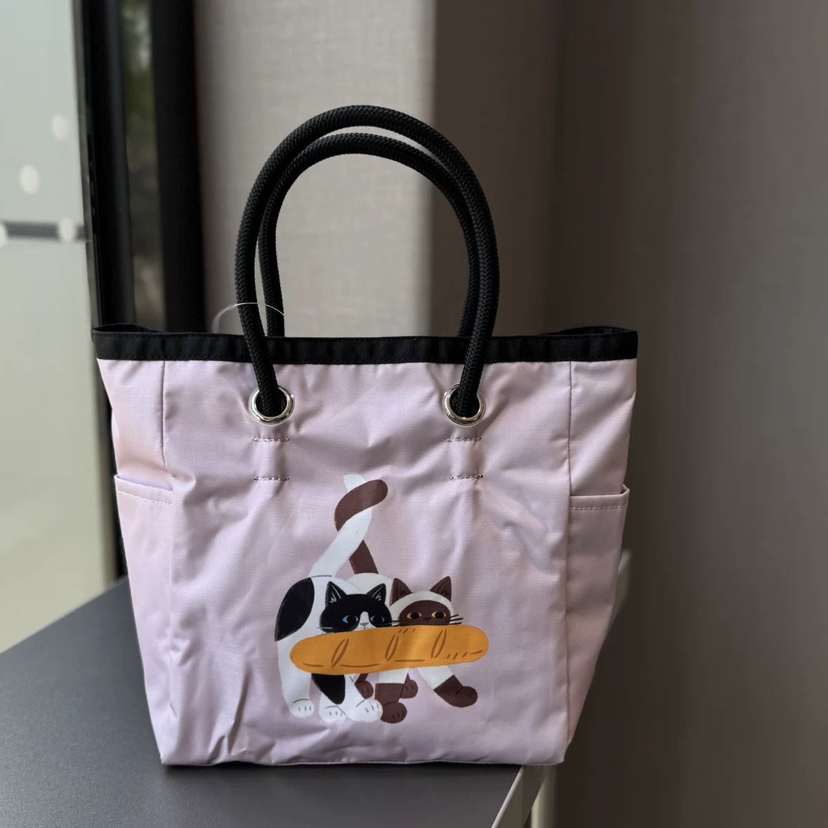 Handbag Female alphabet printed nylon handbag large tote bag tote bag 1114