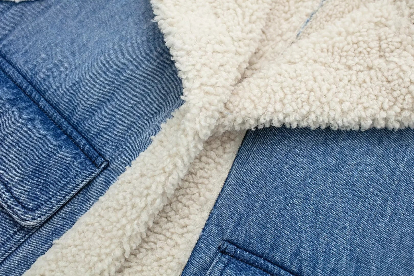 Women’s Sherpa Vest – Autumn Winter Cotton Faux Leather Moto Lambswool Open-Front Gilet
