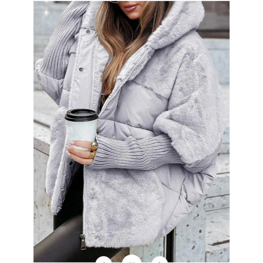 Women’s Autumn Winter Patchwork Cotton Jacket – Loose Fit New Season Outerwear