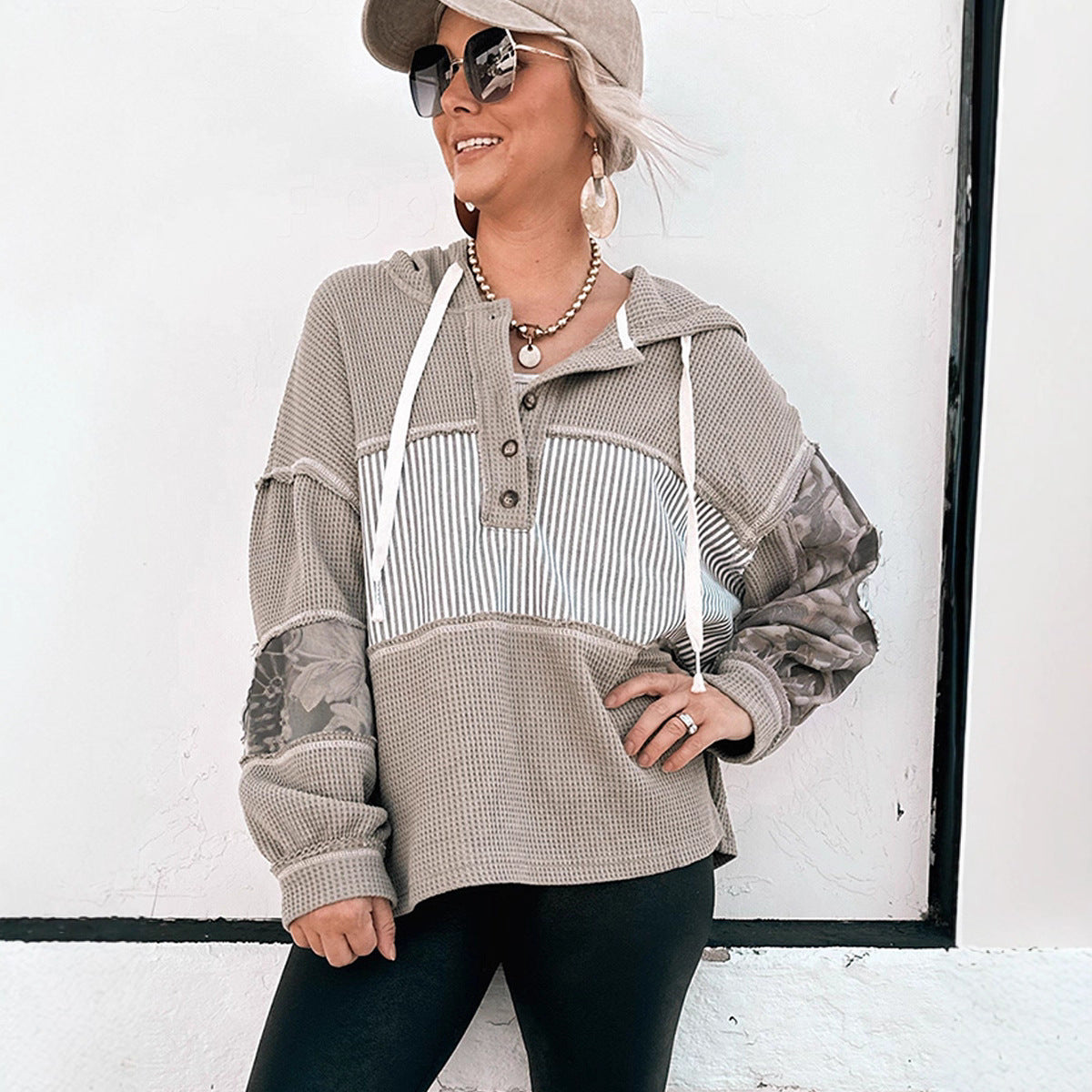 2025 Autumn New Arrival | Women’s Drawstring Hooded Sweatshirt – Trendy Graphic Print, Loose Fit, Long-Sleeve Pullover