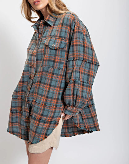 Autumn Fashion Tassel Cardigan | Loose Casual Plaid Shirt for Women