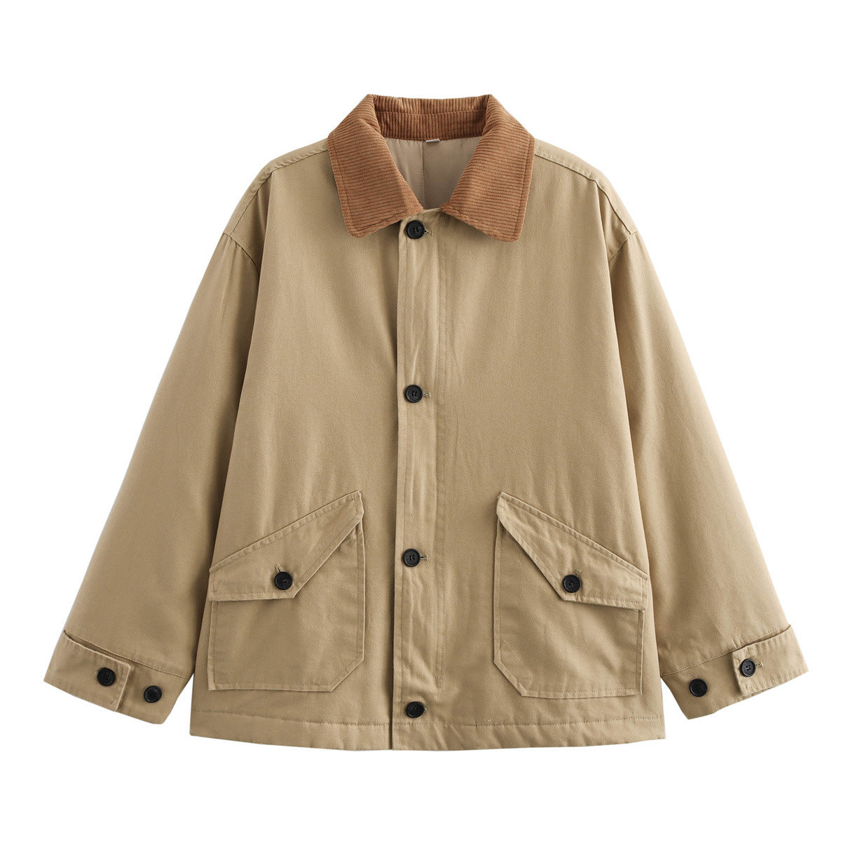 2025 Women’s Autumn Winter Colorblock Cotton Jacket – Fashionable European & American Style Outerwear