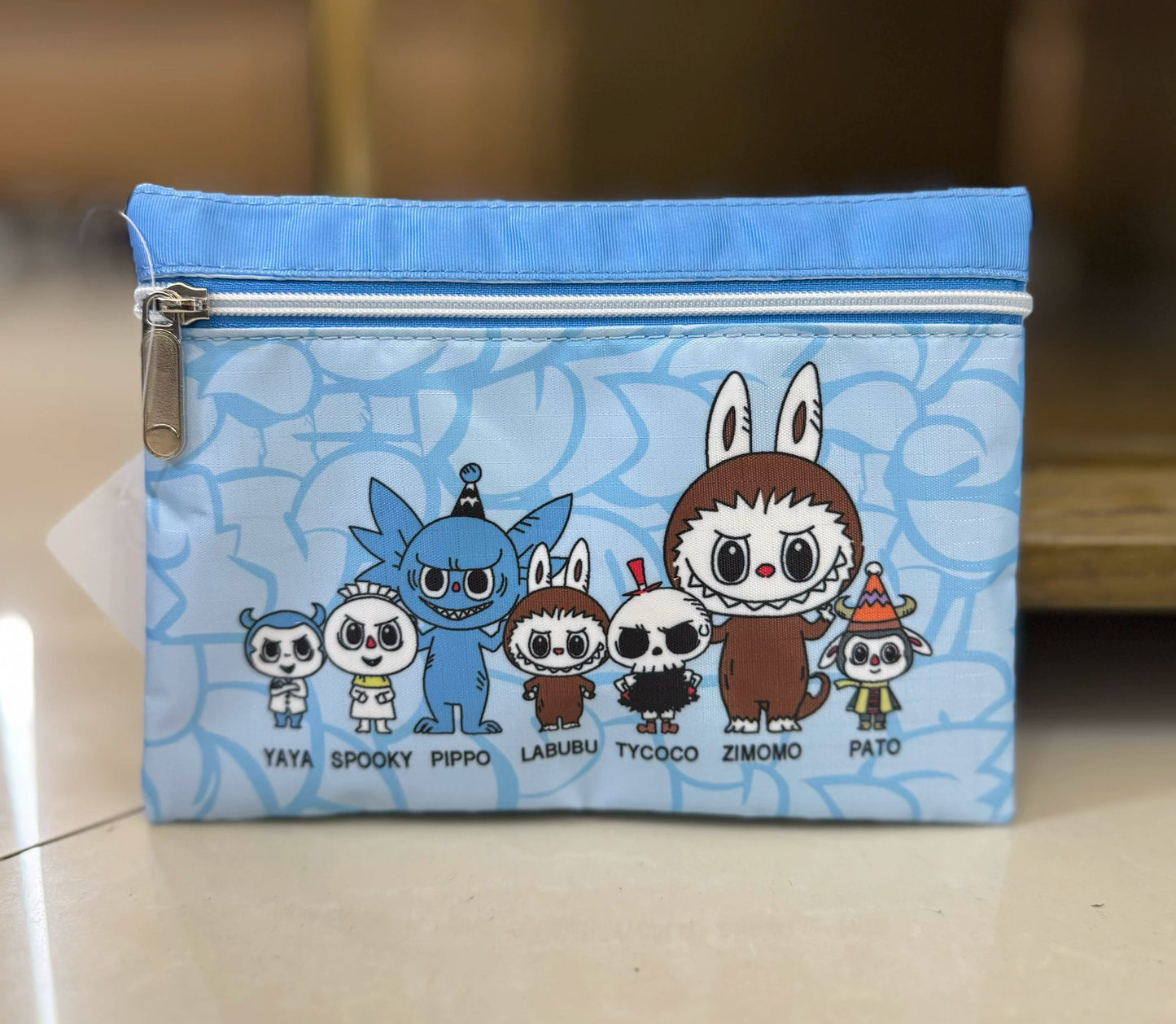 Cartoon one-piece finishing bag, mask bag, large-capacity zipper storage bag, size: 20/15cm