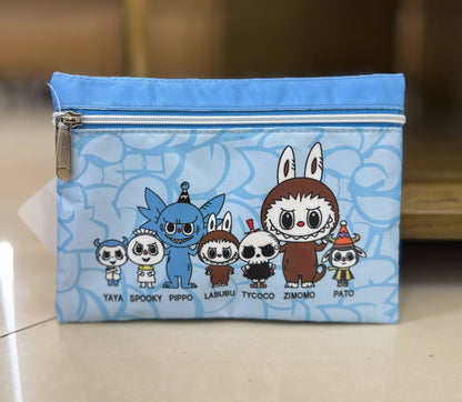 Cartoon one-piece finishing bag, mask bag, large-capacity zipper storage bag, size: 20/15cm