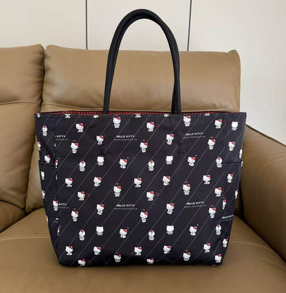 Cartoon handbag female letter printing nylon large tote bag tote bag 1113