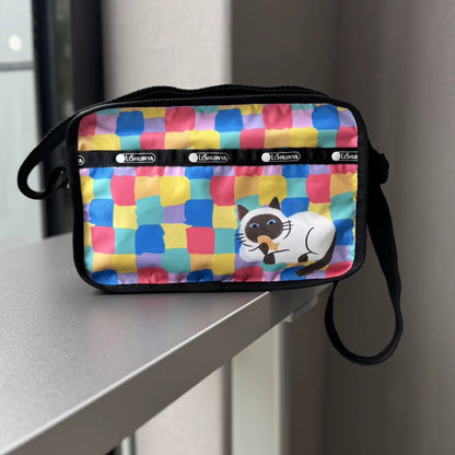 Crossbody bag multi-layer storage large capacity shoulder bag lightweight square bag large compartment L262