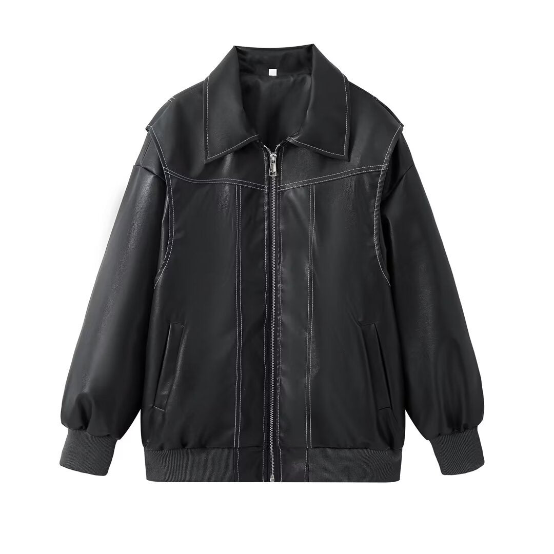 Women’s Retro Loose-Fit Jacket – Autumn Winter Fashionable American Style Outerwear