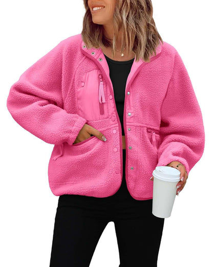Women’s Fleece Jacket | Fall Winter Pullover Sweatshirt Coat for Casual & Sporty Wear