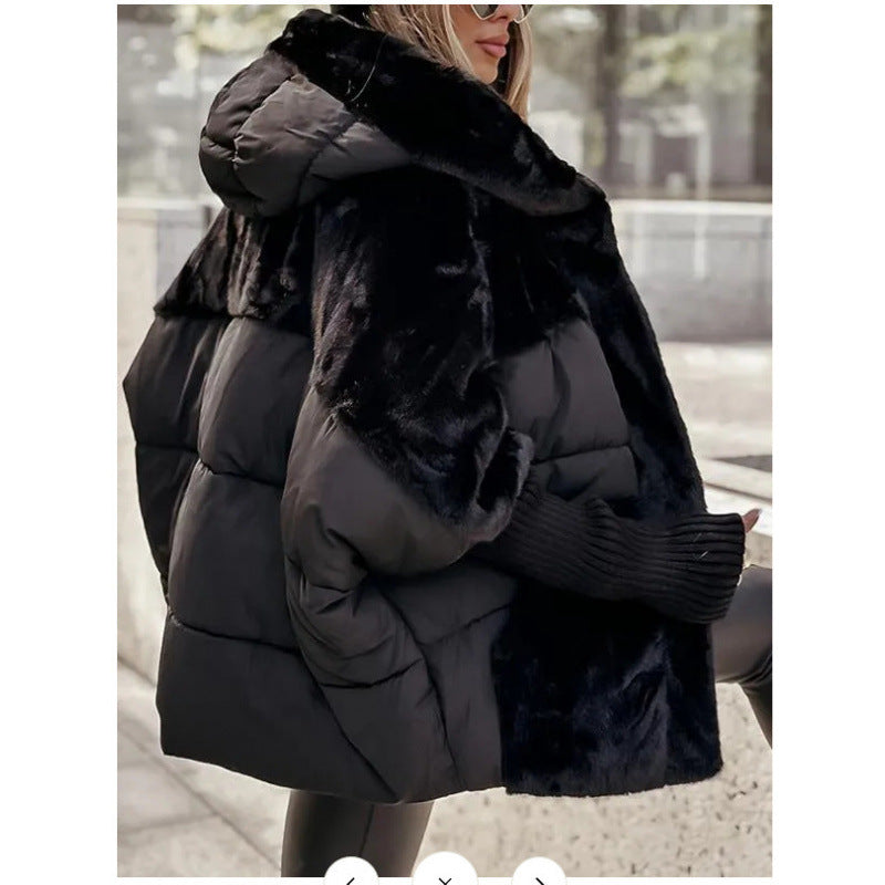 Women’s Autumn Winter Patchwork Cotton Jacket – Loose Fit New Season Outerwear