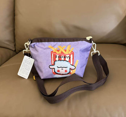 L219 shoulder bag, cartoon messenger bag, opening length 22, height 13.