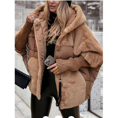 Women’s Autumn Winter Patchwork Cotton Jacket – Loose Fit New Season Outerwear