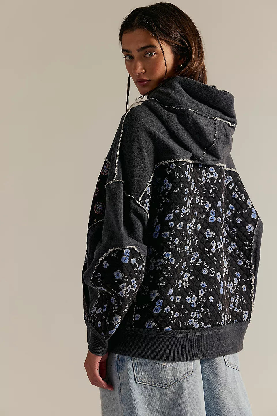 Women’s Embroidered Hoodie | Fall Winter Patchwork Pullover Casual Sweatshirt