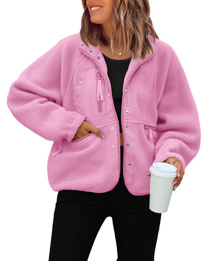 Women’s Fleece Jacket | Fall Winter Pullover Sweatshirt Coat for Casual & Sporty Wear