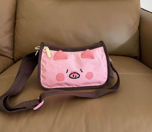 Cartoon bag unmarked female messenger bag new casual anti-splashing small square bag shoulder cloth bag H020