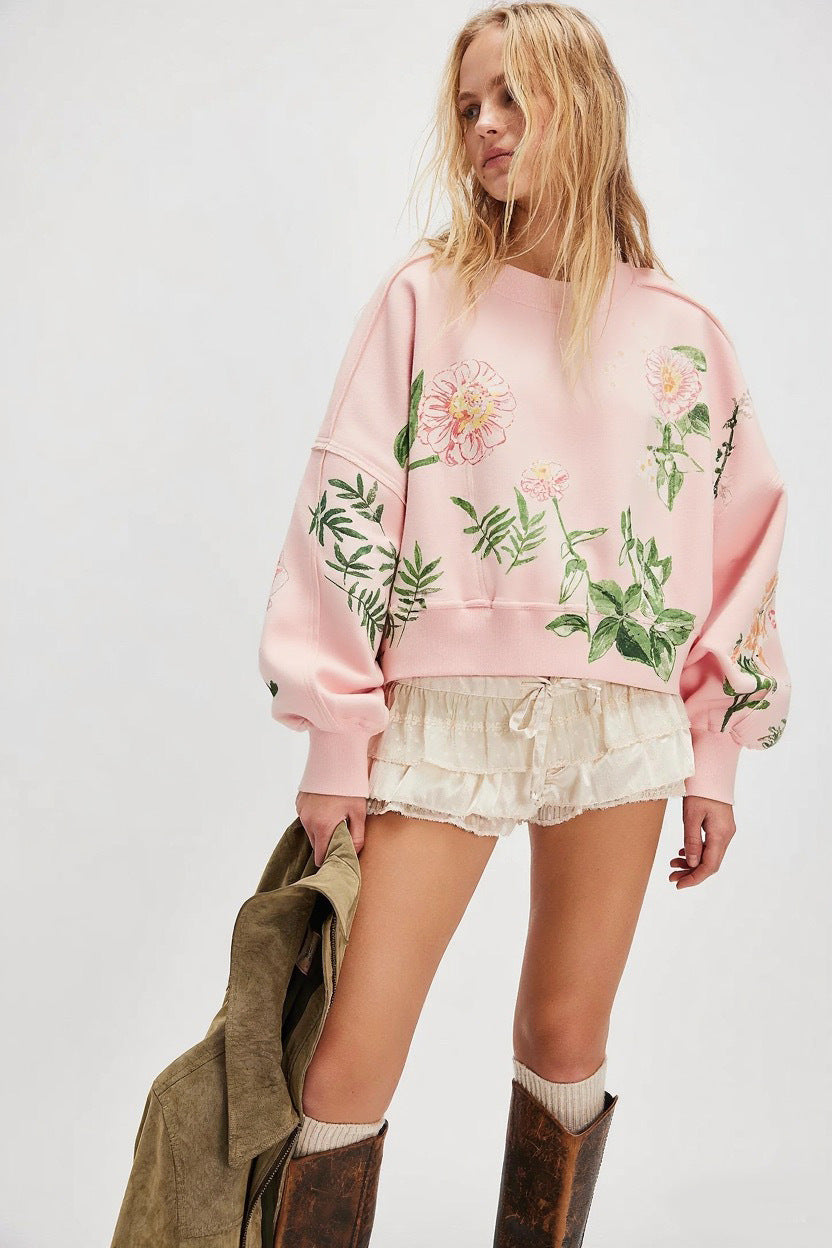 Women’s Printed Sweatshirt | Fashion Loose Casual Pullover Top