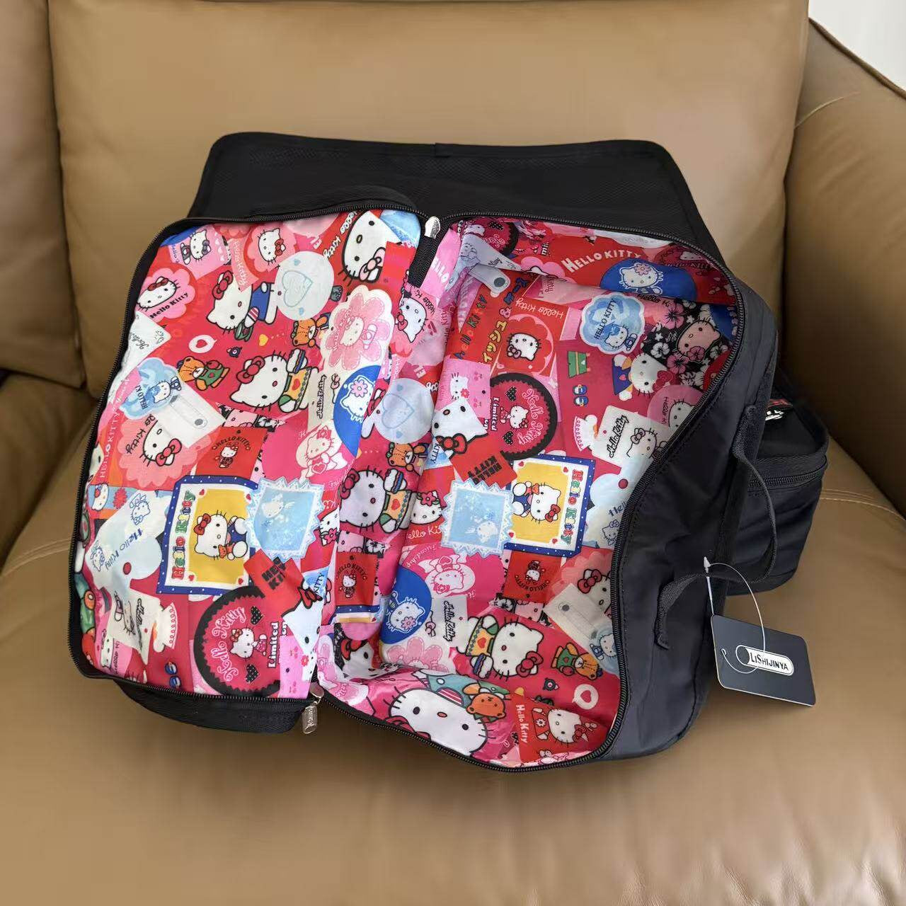 Cartoon unmarked new black Kt cat portable storage bag three-piece clothing bag finishing bag clothing storage bag