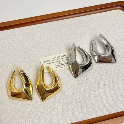 Irregular Geometric Metal Earrings | Women’s Minimalist Luxury Cold Style Jewelry