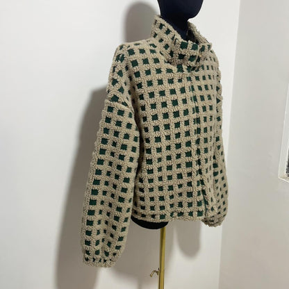 Women’s Checkered Sherpa Jacket 2025 | Warm, Soft & Casual Look